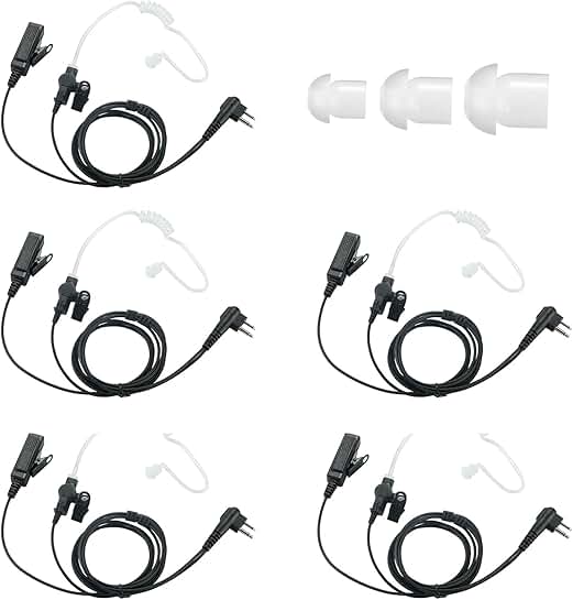 Walkie Talkie Earpiece with Mic, 5 Pack