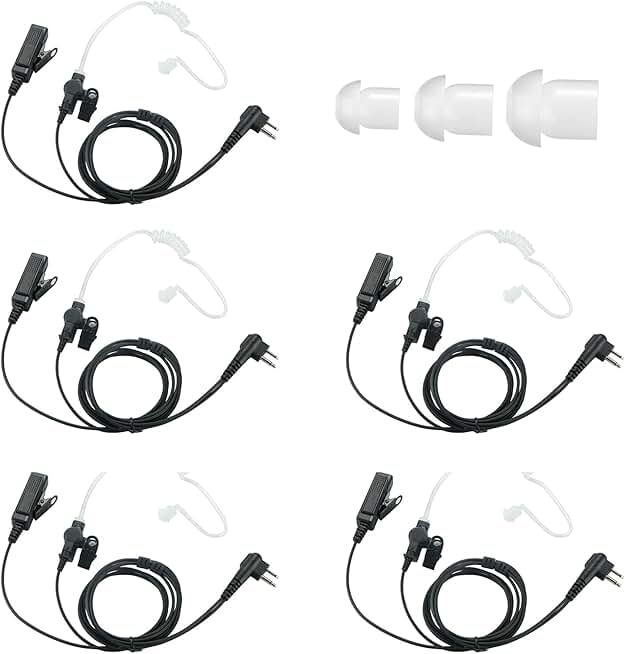 Walkie Talkie Earpiece with Mic, 5 Pack