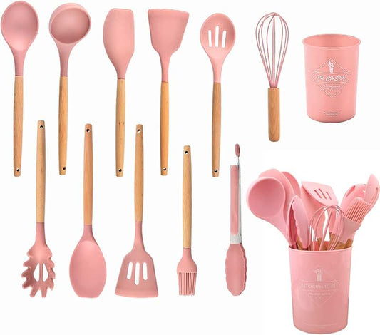 Wooden Spatula and Spoon Set for Cooking and Serving