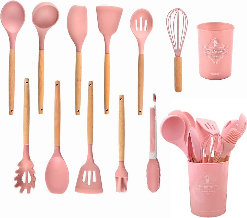 12-Piece Silicone Kitchen Utensil Set with Holder