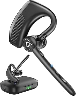 Wireless Bluetooth Earpiece with 180H Playtime and Charging Case