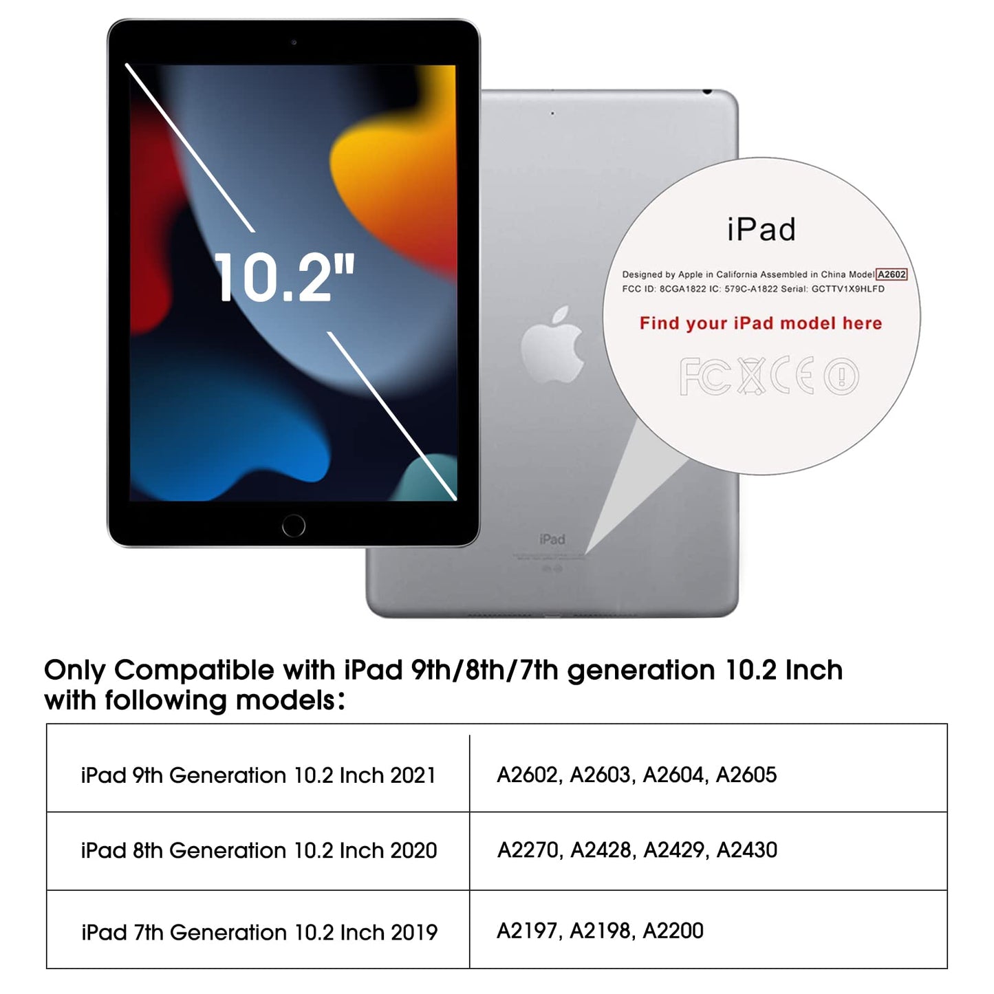 [2 Pack] Screen Protector Compatible with iPad 9th 8th 7th Generation (10.2 Inch, iPad 9/8/7, 2021&2020&2019) Tempered Glass/Apple Pencil Compatible