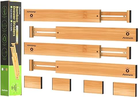 Adjustable Bamboo Drawer Dividers for Large Items