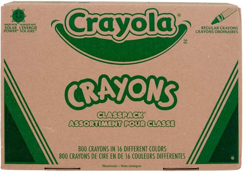 800 Crayons Bulk Pack for Kids and Classroom Use