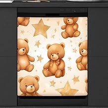 Vintage Stars Cute Bear Dishwasher Magnet Cover