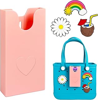 Soft silicone charm inserts for beach tote phone holder