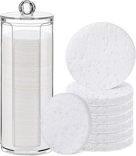 120pcs Disposable Natural Facial Sponges with Container