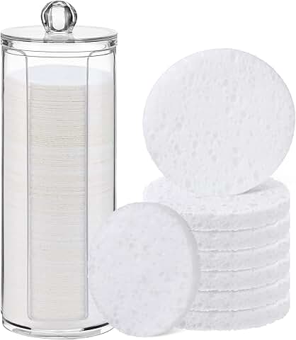 120pcs Disposable Natural Facial Sponges with Container