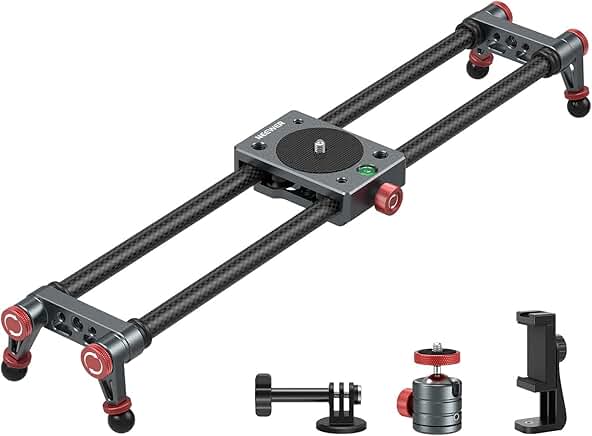 16-inch Carbon Fiber Camera Slider with Ball Head and Mount