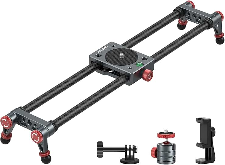 16-inch Carbon Fiber Camera Slider with Ball Head and Mount
