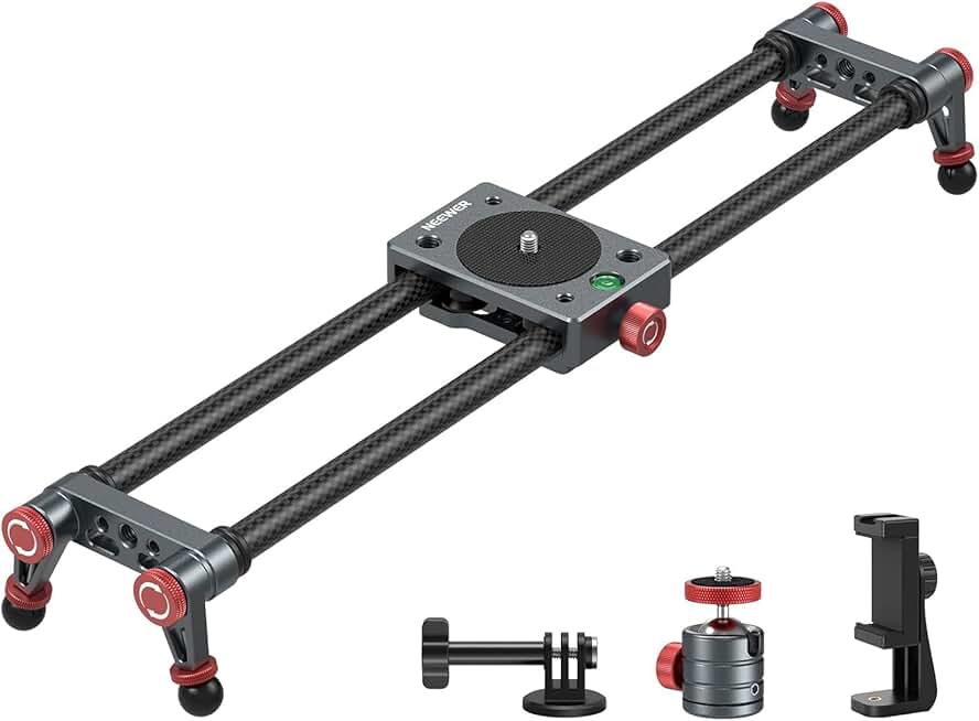 16-inch Carbon Fiber Camera Slider with Ball Head and Mount