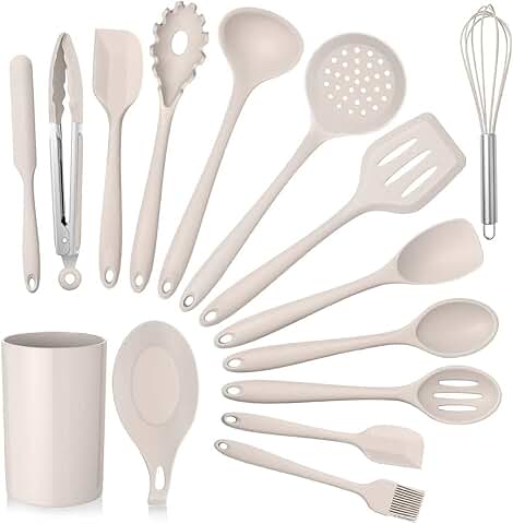 15-Piece Silicone Kitchen Utensil Set with Holder