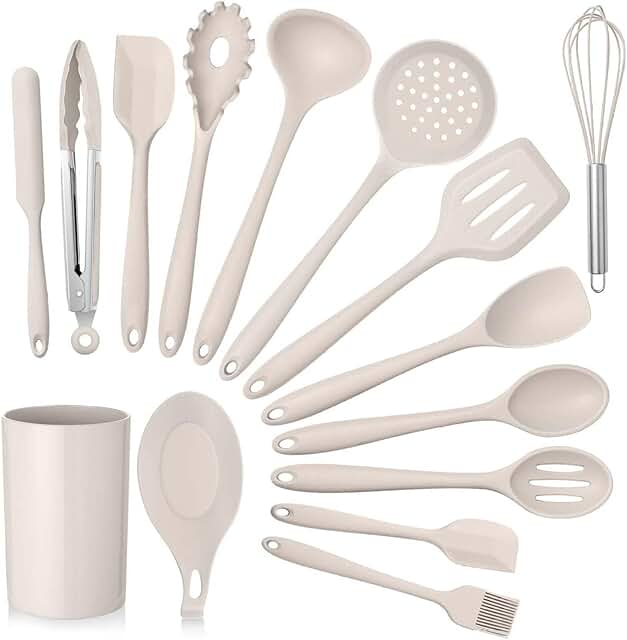 15-Piece Silicone Kitchen Utensil Set with Holder