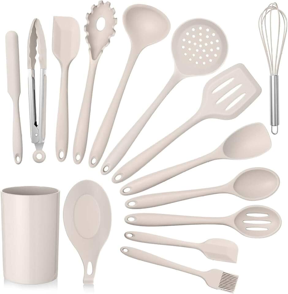 15-Piece Silicone Kitchen Utensil Set with Holder
