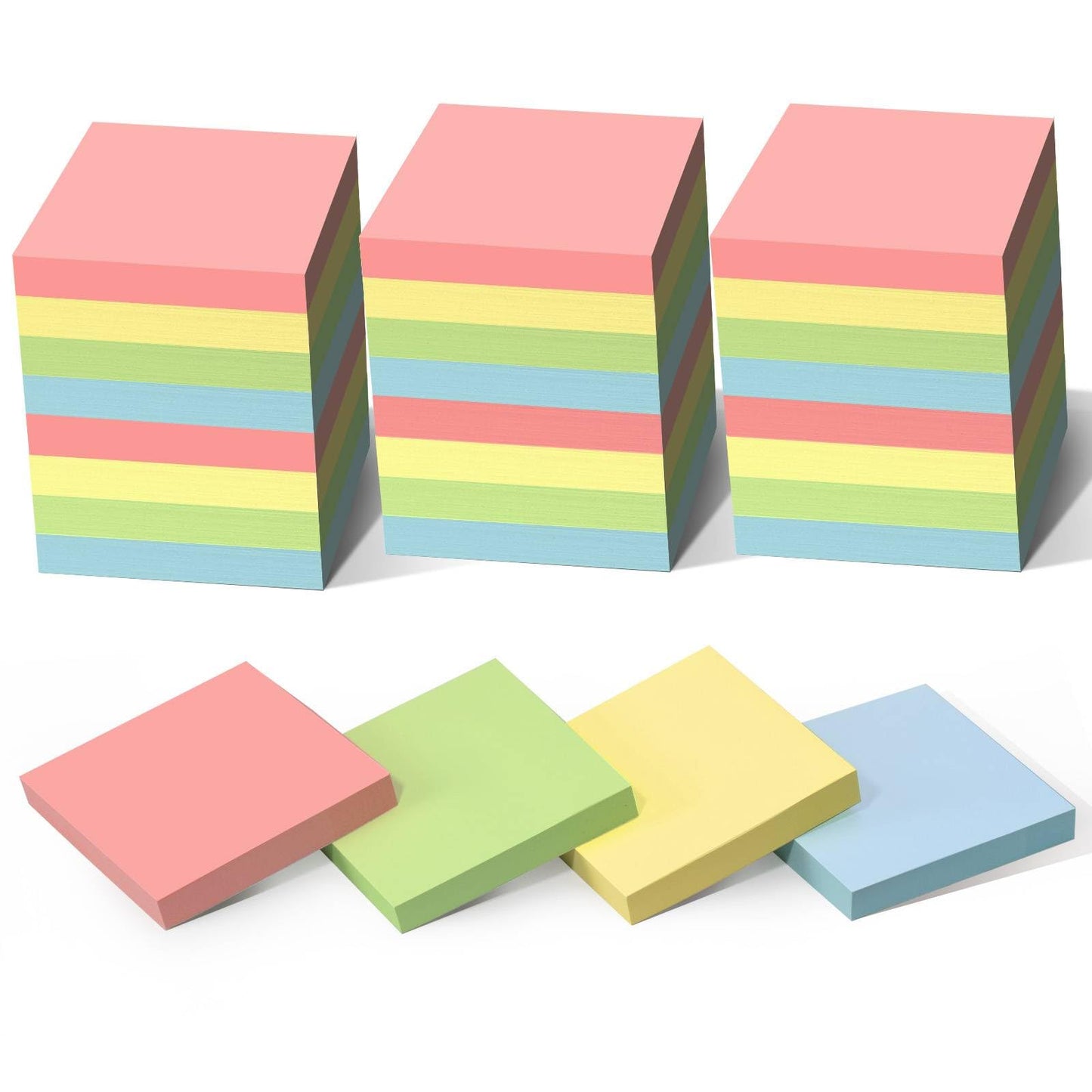 Bulk Pack of 28 Colored Sticky Notes, 3x3 Inches