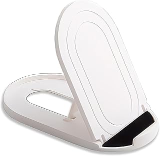 Foldable Adjustable Phone and Tablet Stand in White