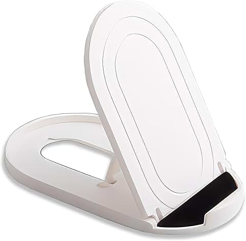 Foldable Adjustable Phone and Tablet Stand in White