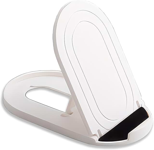 Foldable Adjustable Phone and Tablet Stand in White