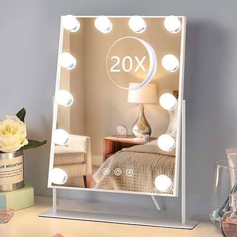 Hollywood Makeup Mirror with Dimmable Lights and Magnification
