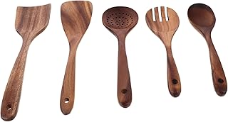 Reusable wood cooking utensil set for daily use