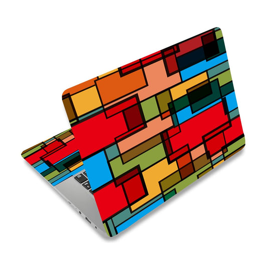 Colorful Square Pattern Laptop Skin Sticker for 12-15 Inch
