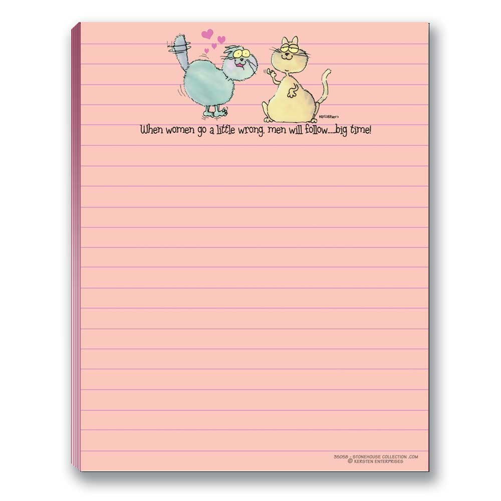 Set of four funny cat notepads