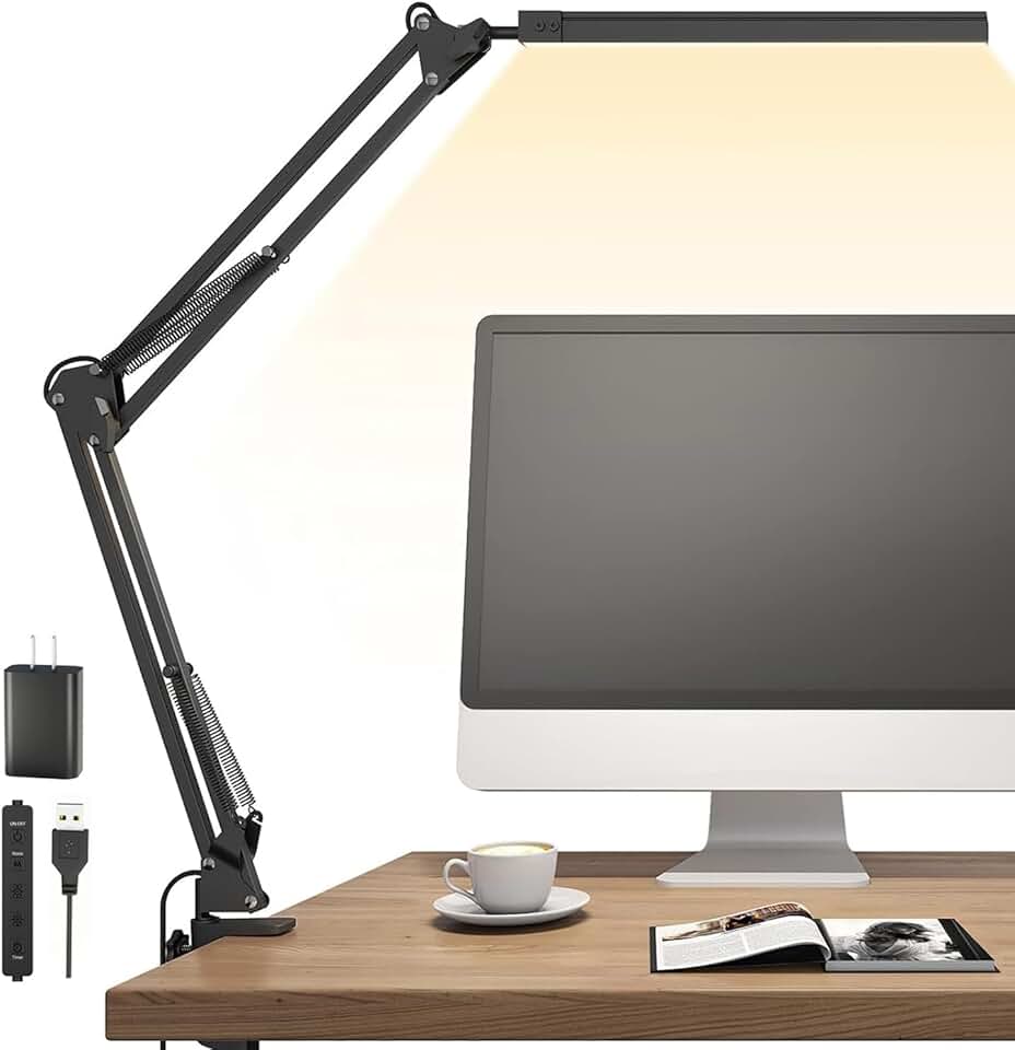Adjustable LED Desk Lamp with 5 Light Modes and Auto Shut Off