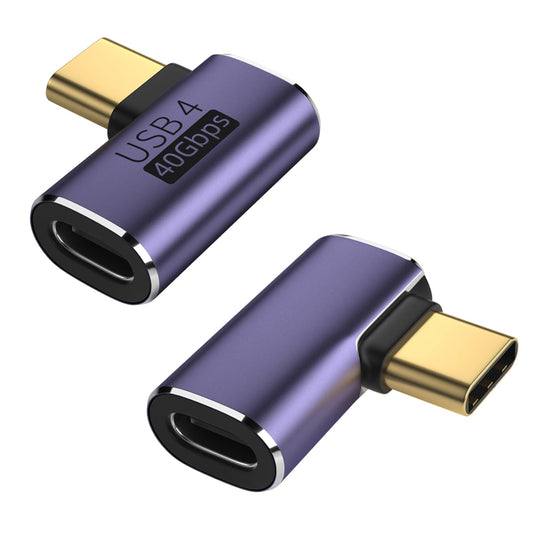 2-Pack USB C Right Angle Adapter, 100W, Purple