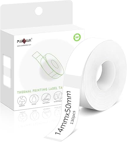 Self-Adhesive Thermal Label Stickers, 130pcs, 14x50mm