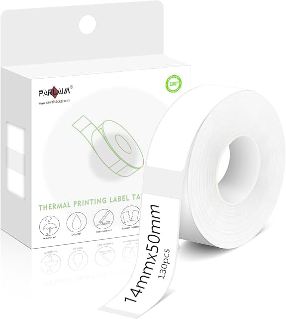 Self-Adhesive Thermal Label Stickers, 130pcs, 14x50mm