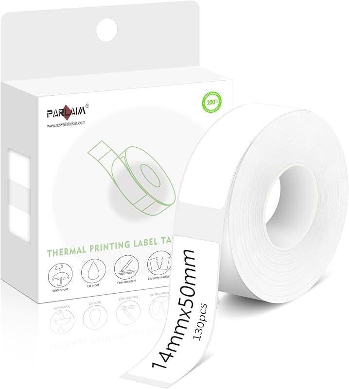 Self-Adhesive Thermal Label Stickers, 130pcs, 14x50mm