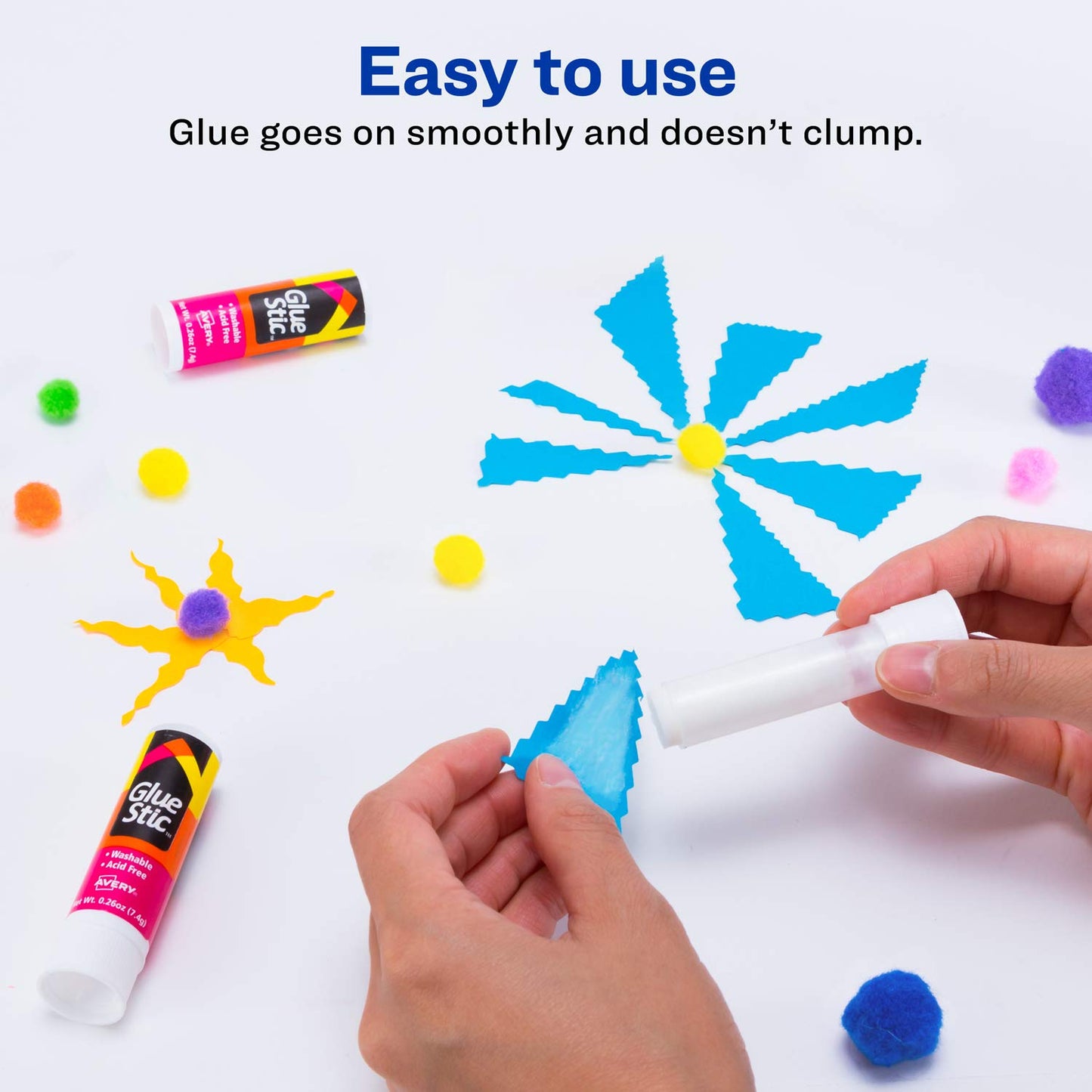 Washable White Adhesive Sticks Pack of 12