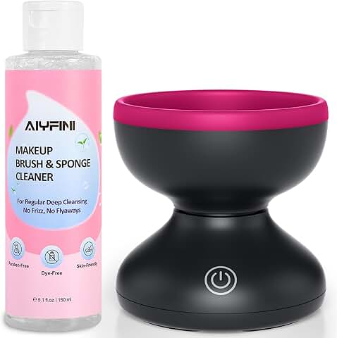 Makeup Brush Cleaner Machine with Cleanser for Tough Residue