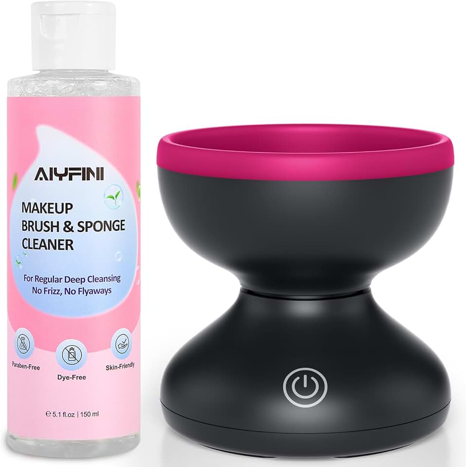 Makeup Brush Cleaner Machine with Cleanser for Tough Residue