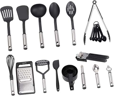 24-Piece Nonstick Stainless Steel Cooking Utensil Set