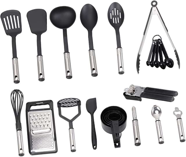 24-Piece Nonstick Stainless Steel Cooking Utensil Set