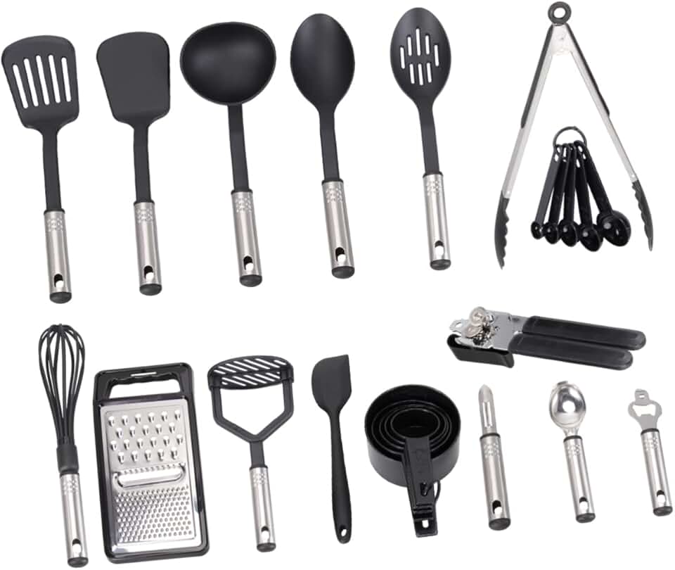 24-Piece Nonstick Stainless Steel Cooking Utensil Set