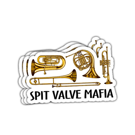 Set of three brass spit valve stickers for musical instruments