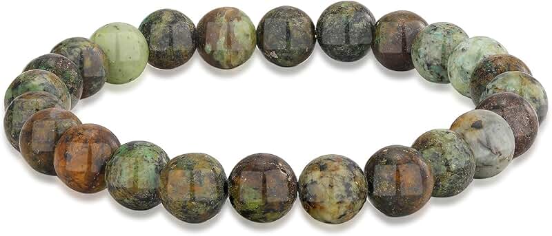 African Turquoise Beaded Bracelet for Good Luck and Well-being