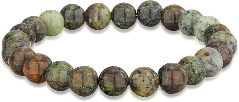 African Turquoise Beaded Bracelet for Good Luck and Well-being