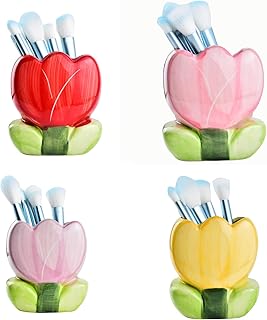Colorful Ceramic Tulip Makeup and Art Supplies Organizer