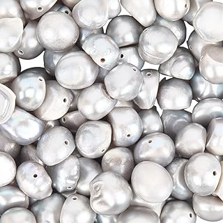 100 Silver Grey Natural Baroque Pearl Beads for Jewelry Making