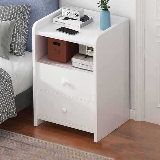 White nightstand, End Table,Bedside Table,Bedside Cupboard,Bedroom,with Dr ers,Bedside Cabinets,Small Spaces Side End Table