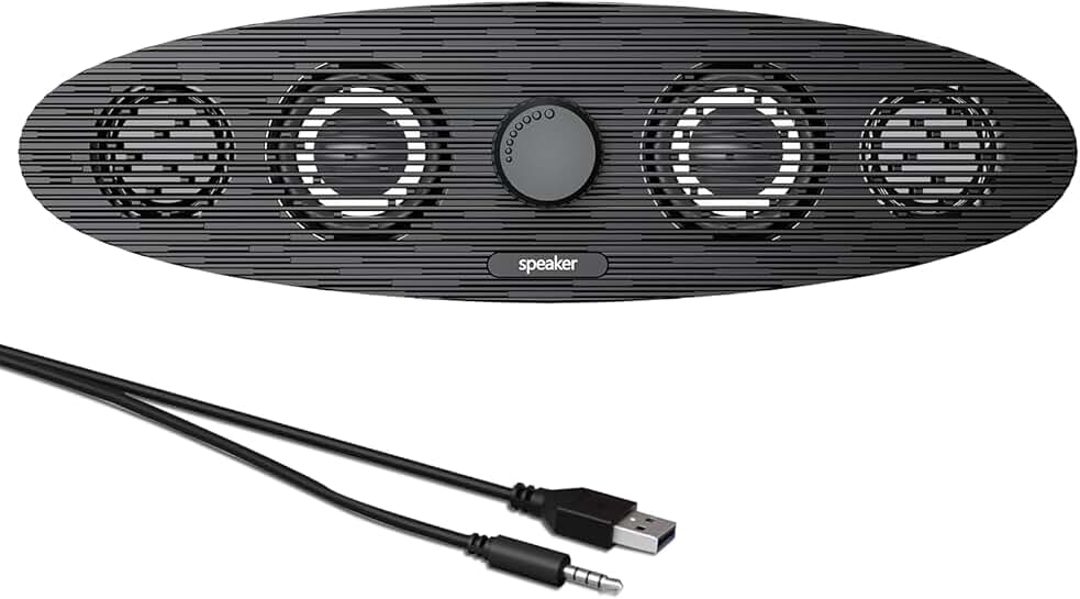 Compact USB Computer Speakers with Stereo Sound and Volume Control