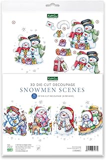Snowmen Scenes Decoupage Pack for Christmas Cards