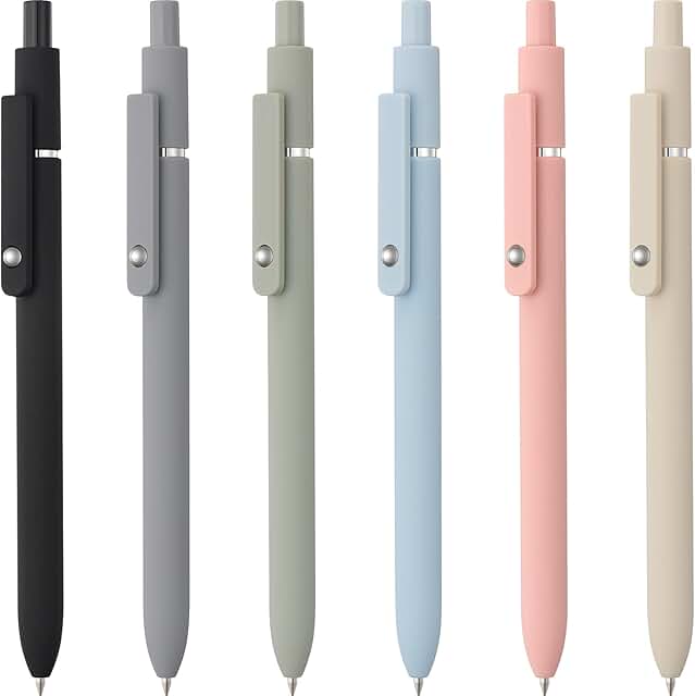 Six Pack of Cute Fine Point Gel Pens for Writing