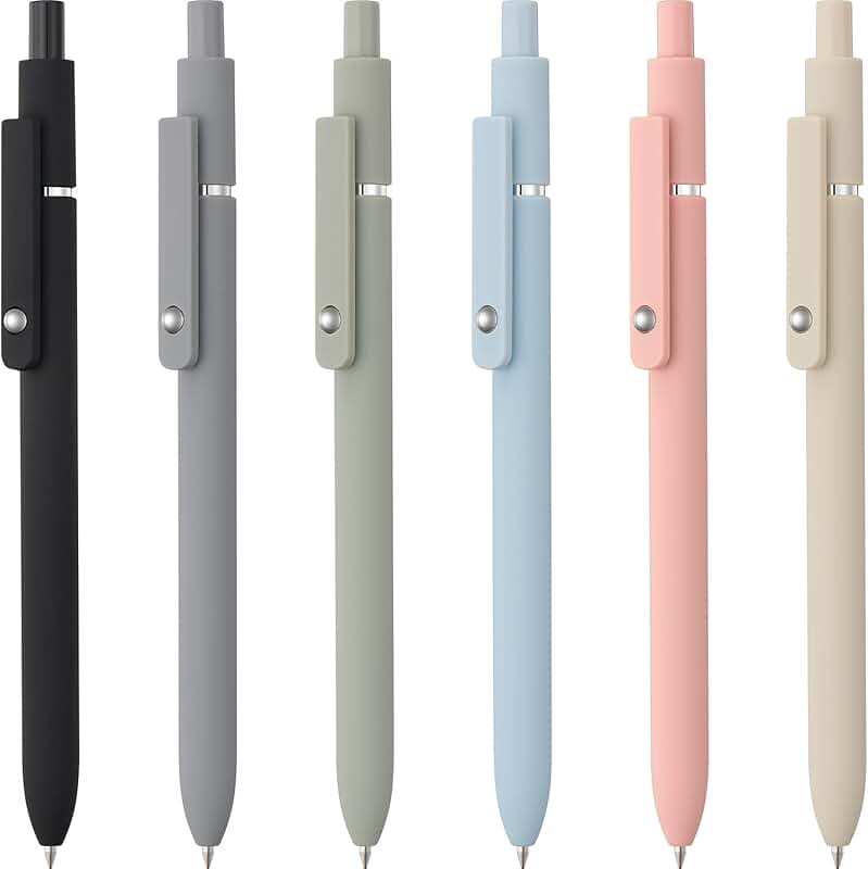 Six Pack of Cute Fine Point Gel Pens for Writing