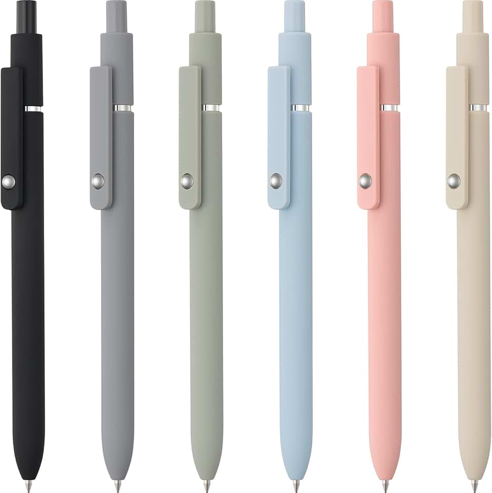 Six Pack of Cute Fine Point Gel Pens for Writing