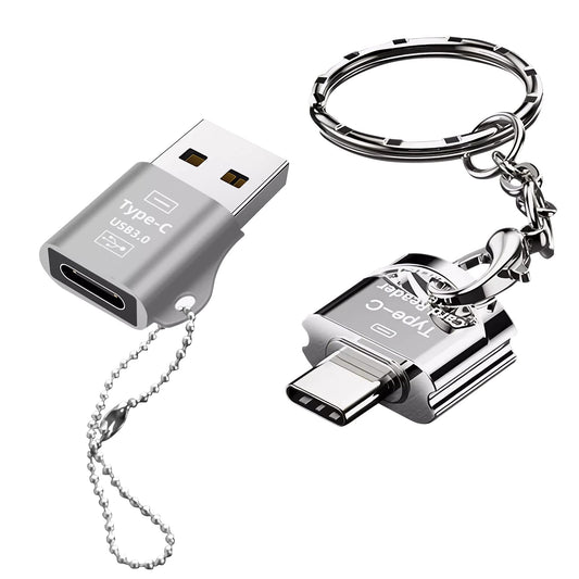USB-C Micro SD Card Reader with Keychain