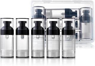 Set of 5 Reusable Wide Caliber Airless Pump Bottles
